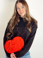 Heart Rhinestone Sweater