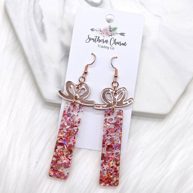 Rose Gold Confetti Present Earrings