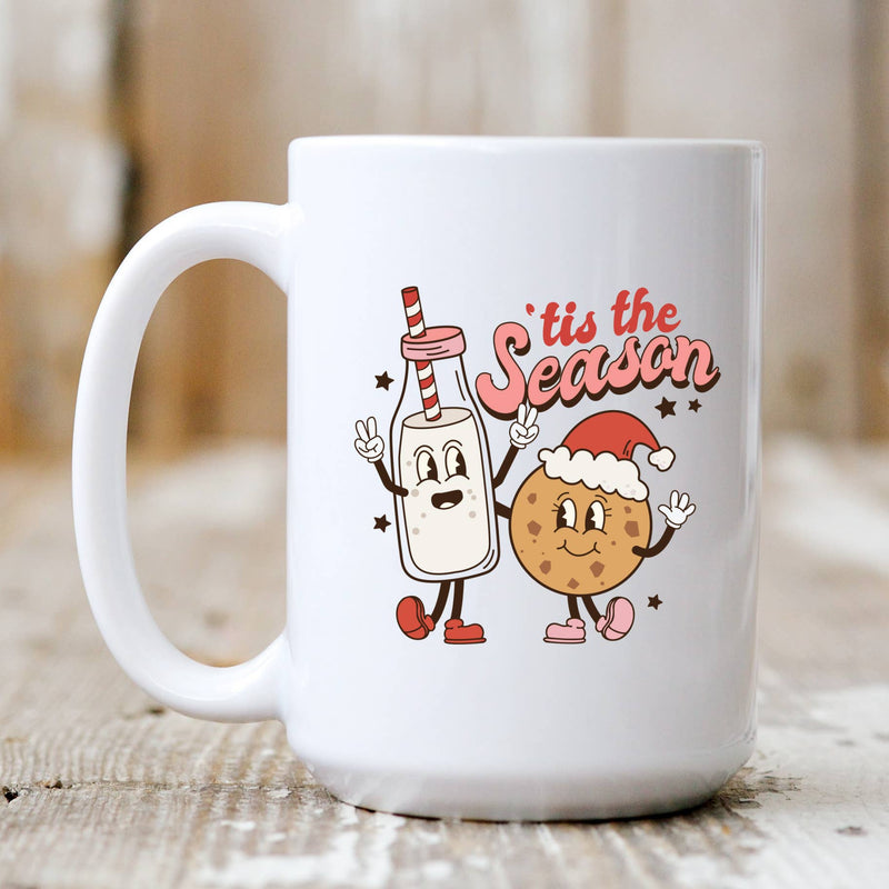 Cookie & Milk Christmas Theme Mug, Xmas, Holiday Gifts, 15oz
