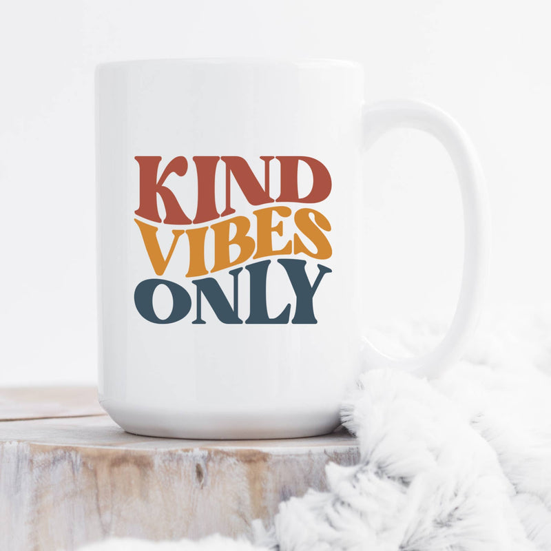 Kind Vibes Only, Positive Quotes, Boho Kindness 15 oz Mug